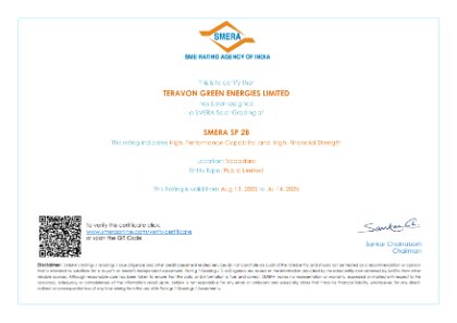 SMERA rating certificate